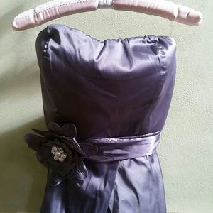 SILKY GRAY STRAPLESS DRESS BY TRIXXI